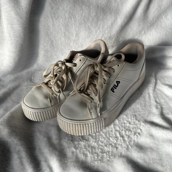 Fila Shoes - FILA Chunky Women's White Leather Panache Sneakers Size 7